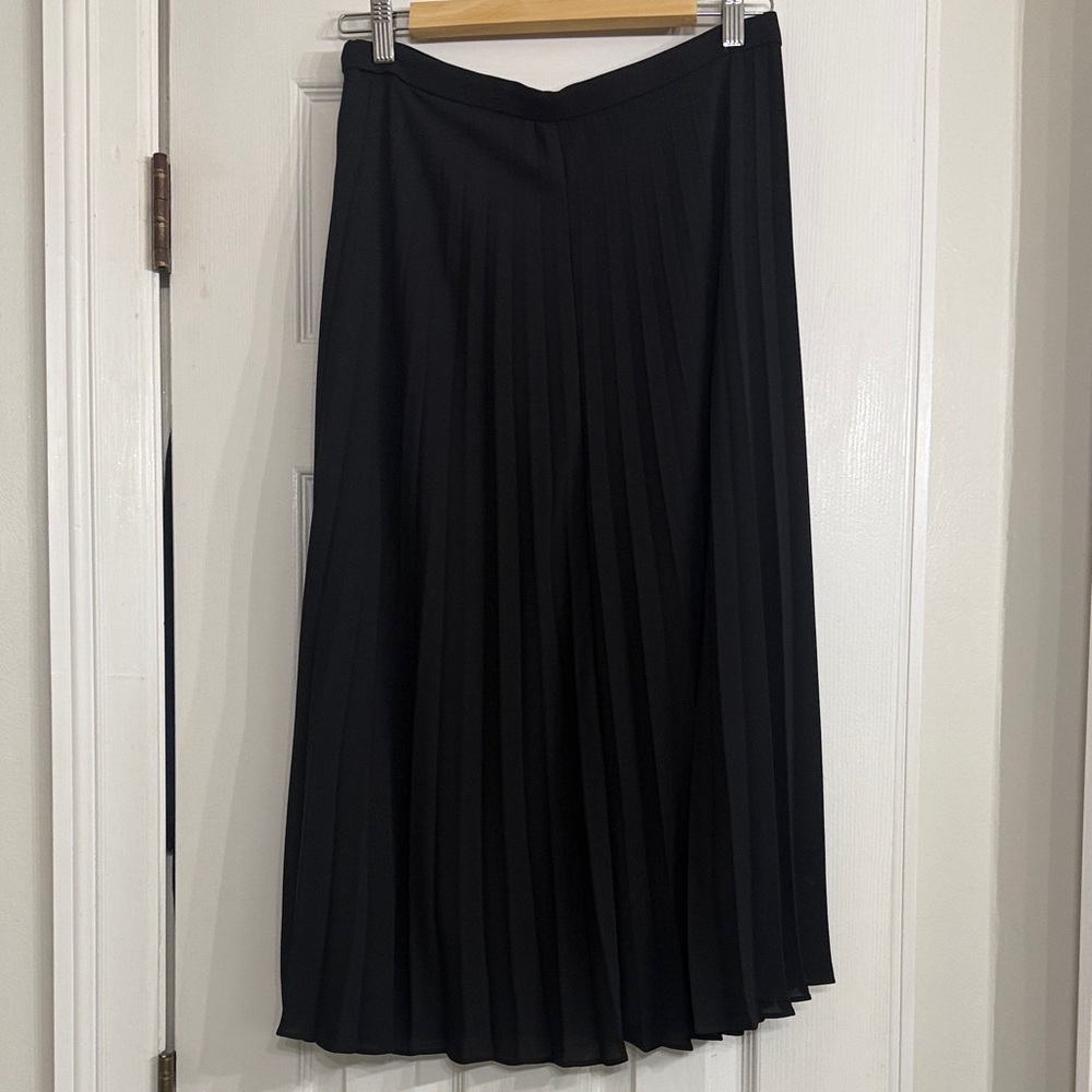 J. Crew Black A-Line Pleated Skirt